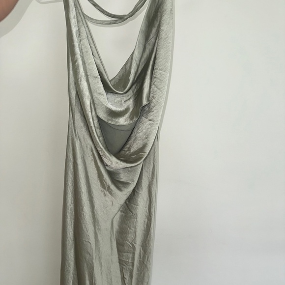 Meshki Yvette Slip Maxi Dress with Asymmetrical Hem in Sage - Picture 5 of 8